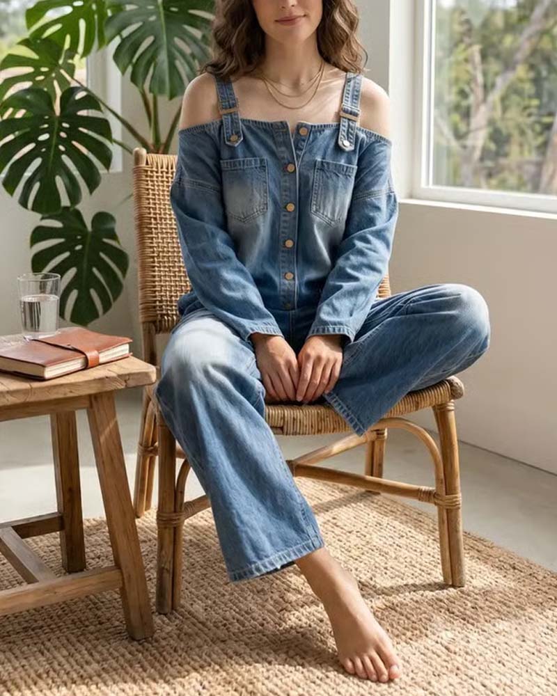 Jumpsuit Spagettiband Kall Axel Vida Ben Denim