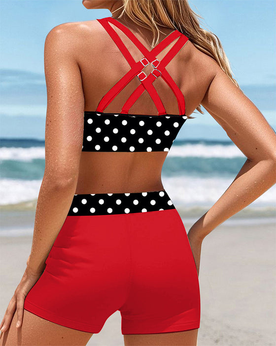 Badkläder Sportig Prickig Boxershorts