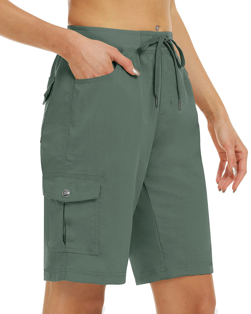 Kvinnors Shorts Snabbtorkande Cargoshorts Med Fickor