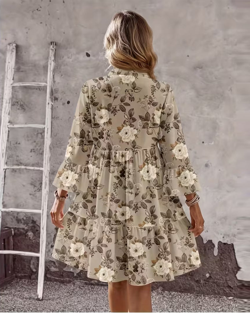 Bell Sleeve Floral Print