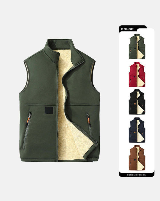 Cardigan Vadderad Polar Fleece Öppen Fram