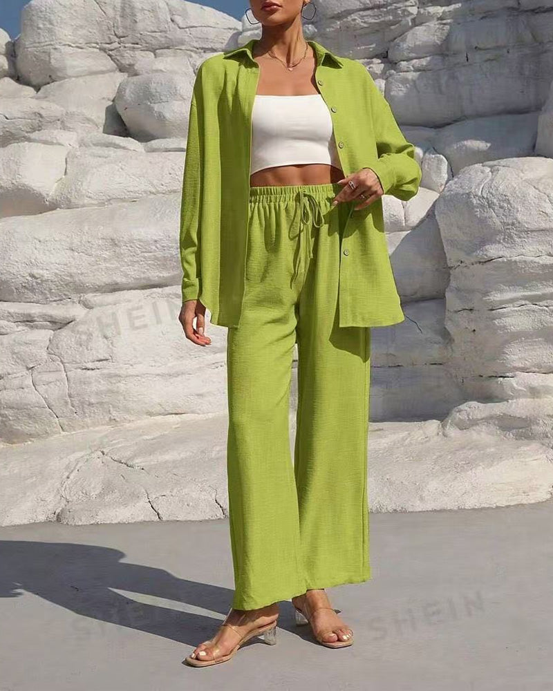 Set Lång Ärm Casual Solid