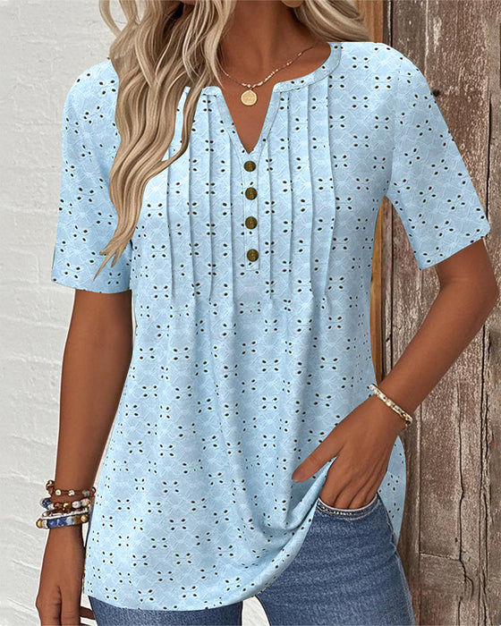 Blus Casual Enfärgad Urholkad