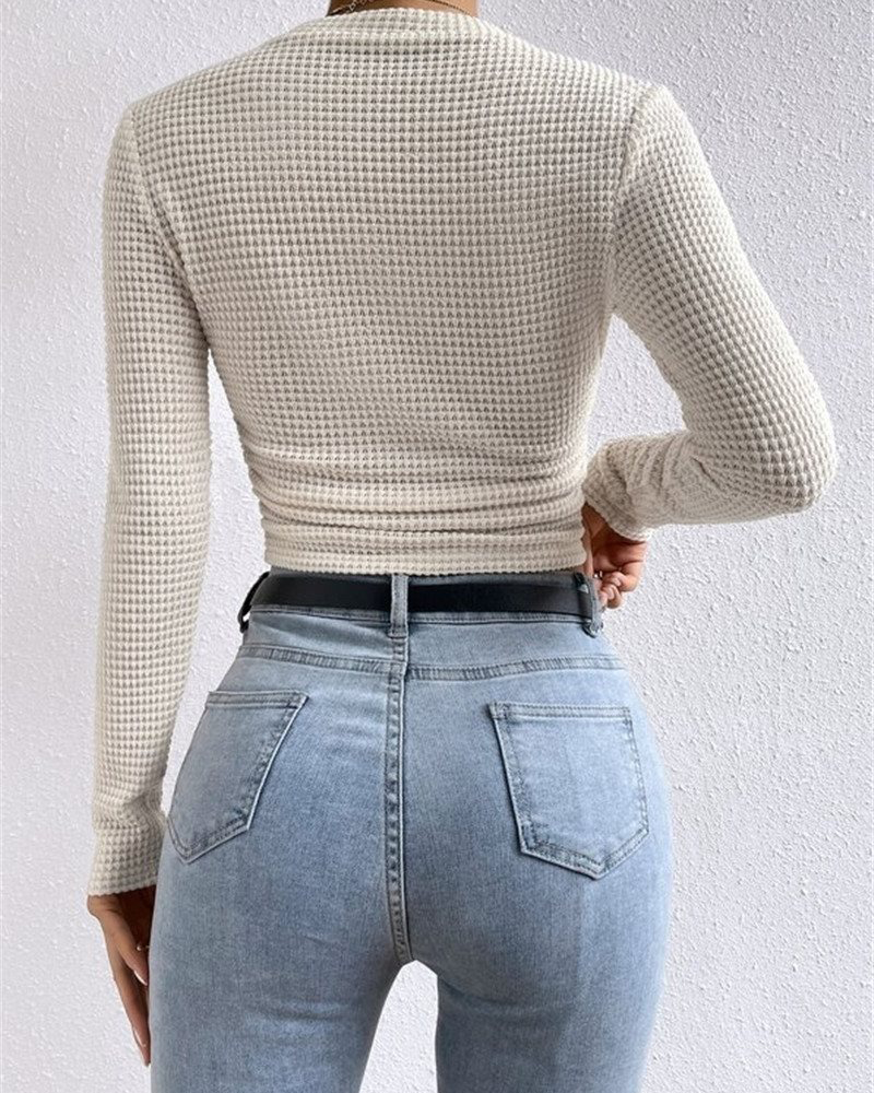 Topp Slim Fit Mångsidig Lång Ärm