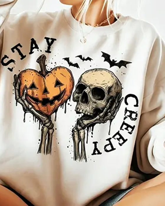 Tröja Rund Hals Lång Ärm Halloween