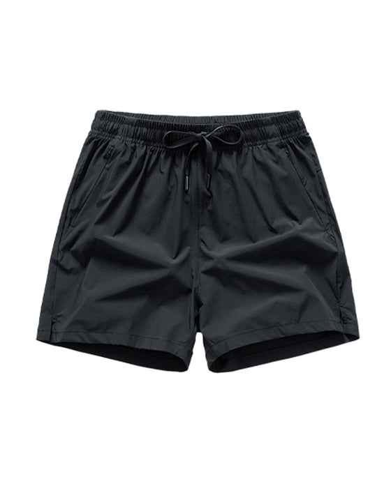 Shorts Män Elastisk Midja Ficka Snabbtorkande Is-Silke Sport