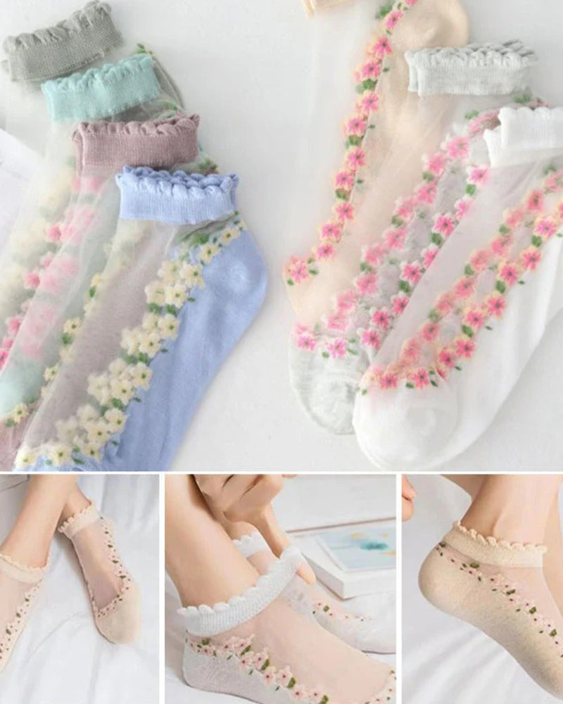 Sommar Blommig Andningsbar Sockor