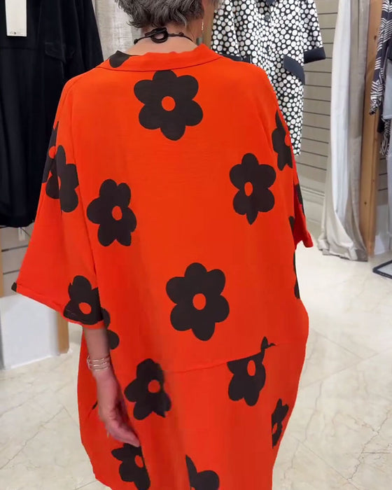 Skjorta Camp Krage Avslappnad Passform Midi