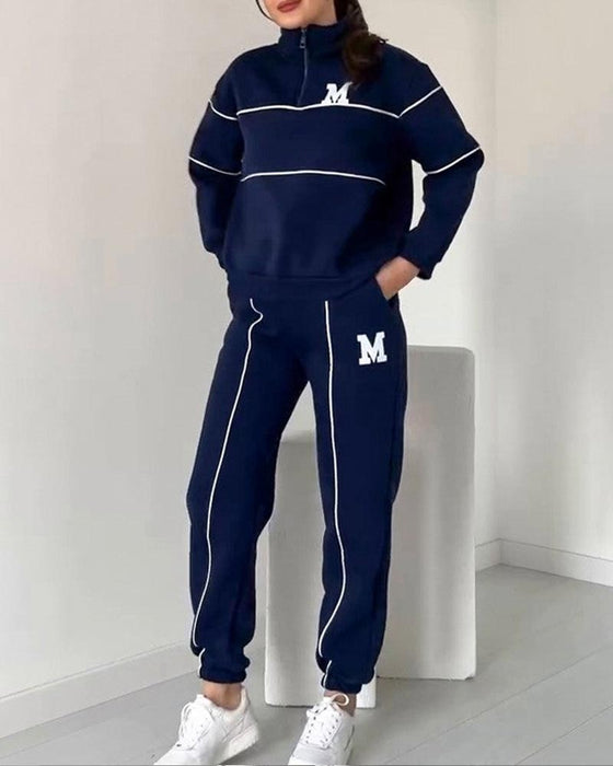 Tvådelsset Dam Casual Bokstav M Långärmad