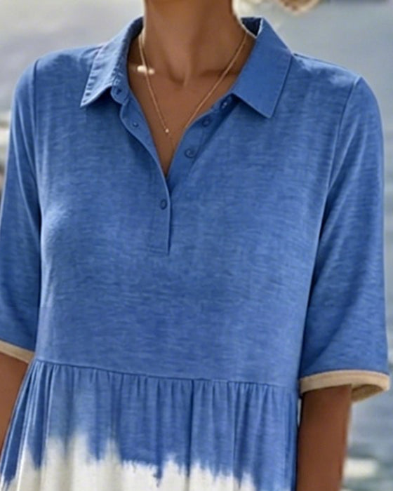 Klänning Gradient Polo Krage Midi