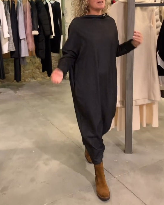 Avslappnad Omlott batikärm Klänning