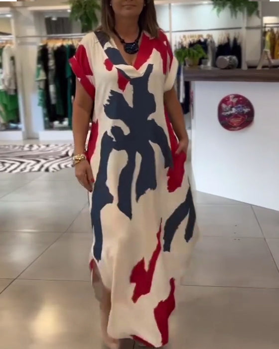 Klänning Kortärmad Tryckt