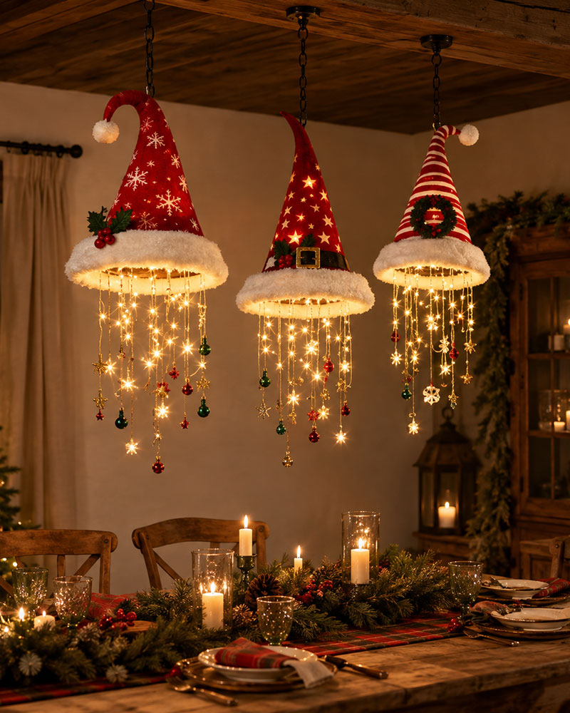 🎅 Upplyst Tomteluva Hängande Kronljus🎄