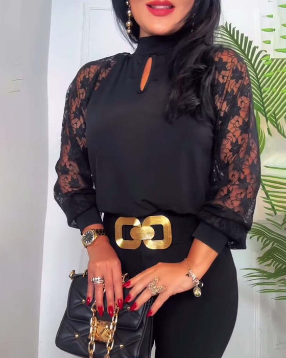 Toppmoderna enfärgade virkade spetsärmar patchwork