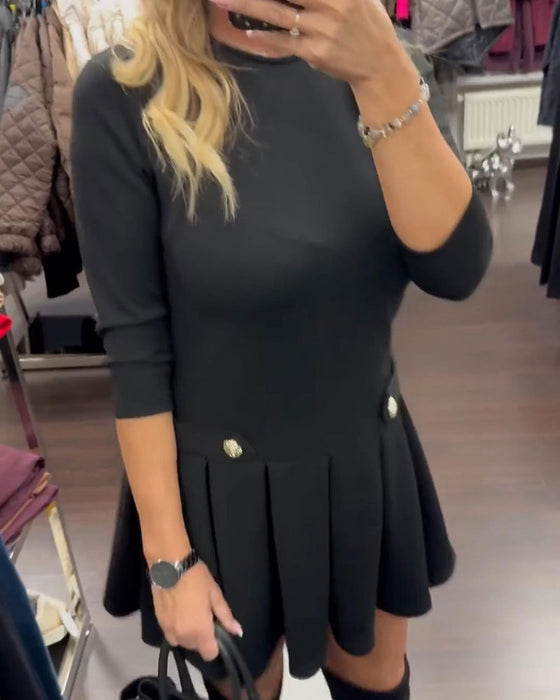 Klänning Elegant Slimmande Veckad