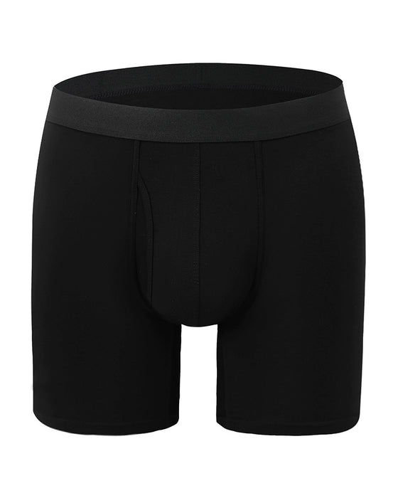 Herr Enfärgad Bambufiber Töjbar Boxershorts, Andningsbar Bekväm Underkläder För Dagligt Bruk, Casual Herr Underkläder För Alla Säsonger