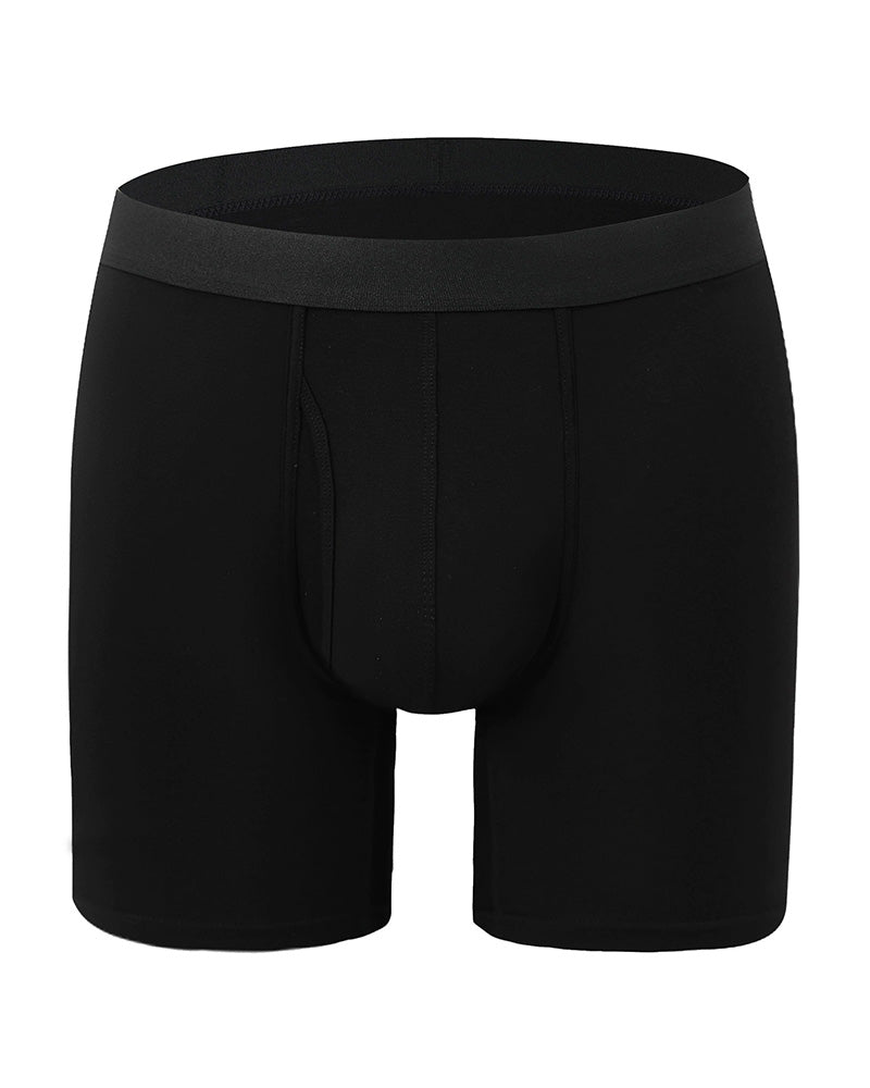 Herr Enfärgad Bambufiber Töjbar Boxershorts, Andningsbar Bekväm Underkläder För Dagligt Bruk, Casual Herr Underkläder För Alla Säsonger