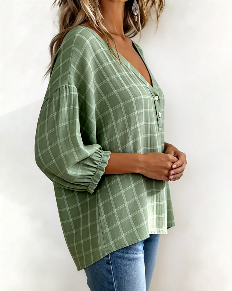 Topp V-Hals Ruta Löst