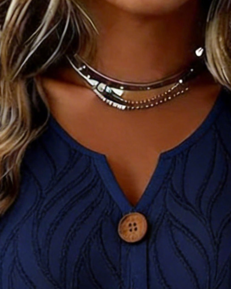 Blus Med Textur Och Volangkant