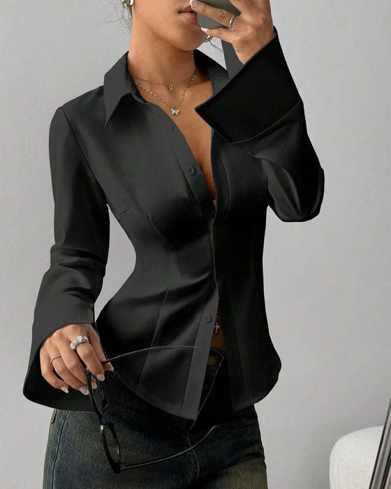 Elegant Slim-Fit Damskjorta
