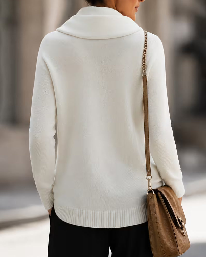 Pullover Mock Neck Slim Fit Lång Ärm
