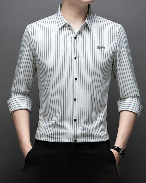 👔Herrklassisk Långärmad Randig Skjorta