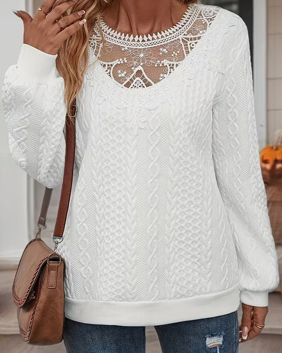 Elegant långärmad tröja i enfärgad