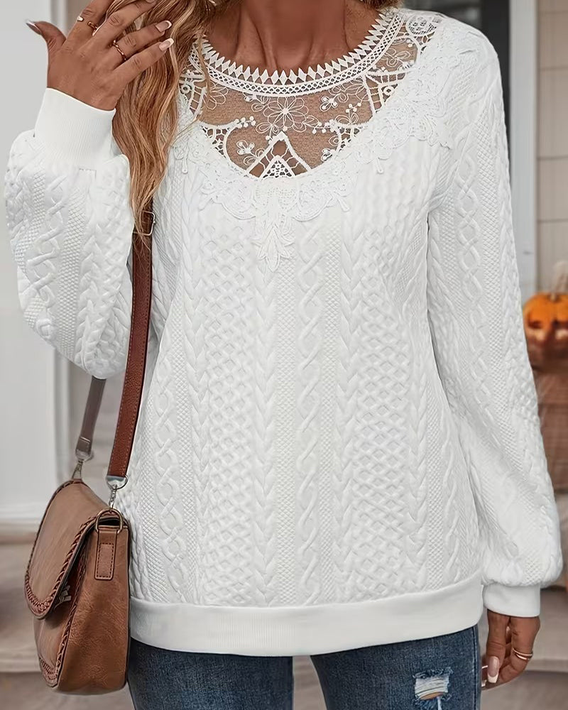 Elegant långärmad tröja i enfärgad