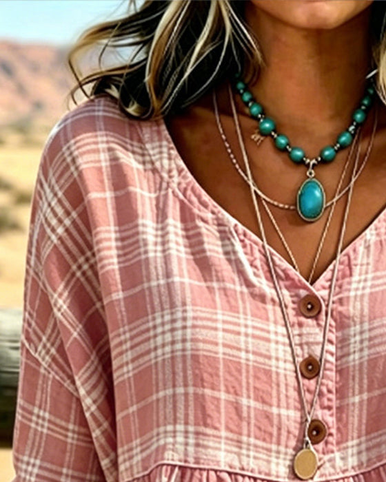 Blus Vintage Ruta V-Hals