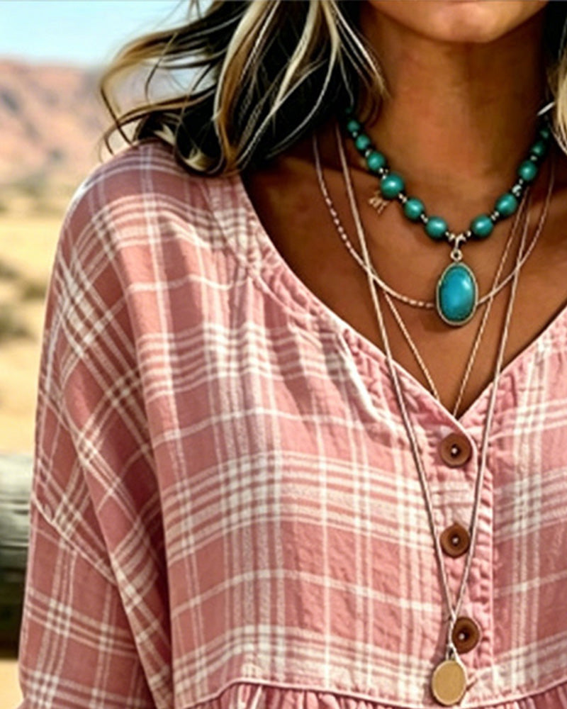 Blus Vintage Ruta V-Hals