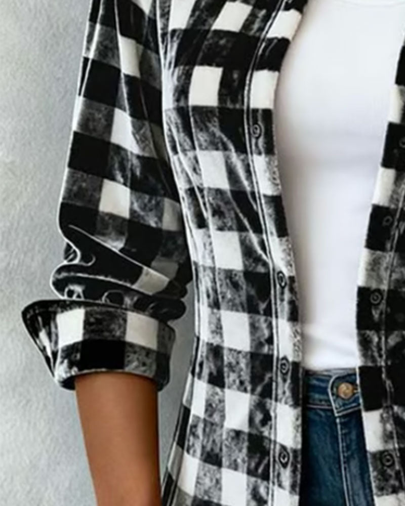 Skjorta Slag Sammet Rutig