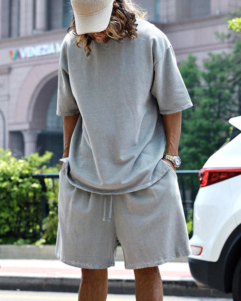 Casual Enfärgade Ärmlösa Sportset