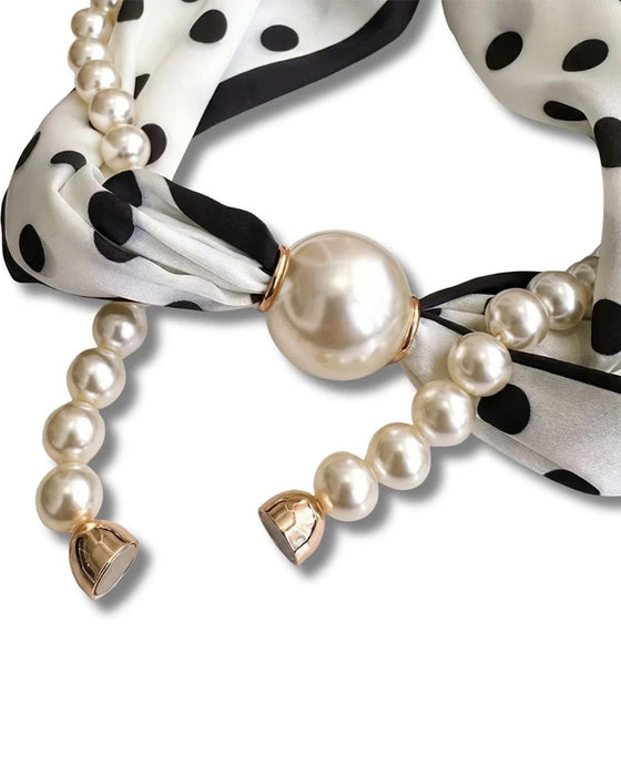 Halsband Lång Pärlprydd Silke