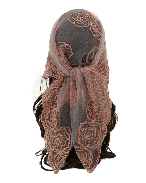 Blommig Nätmaskor Scallop Design Bandana