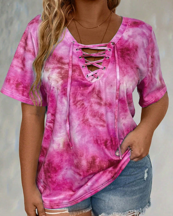Blus Tie-Dye Tryck