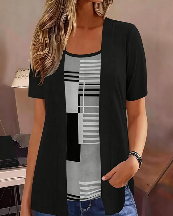 Blus Patchwork Falsk Tvådelad