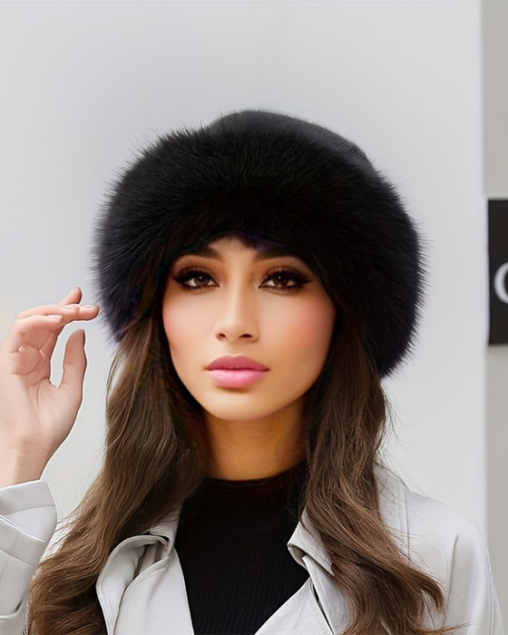 Mongolisk Stil Tjock Varm Plyschmössa För Kvinnor