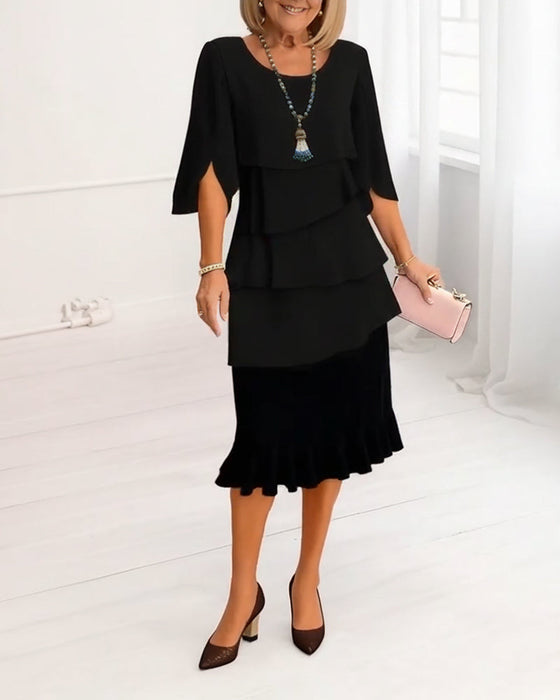 Klänning Stilfull Rund Hals Nivå