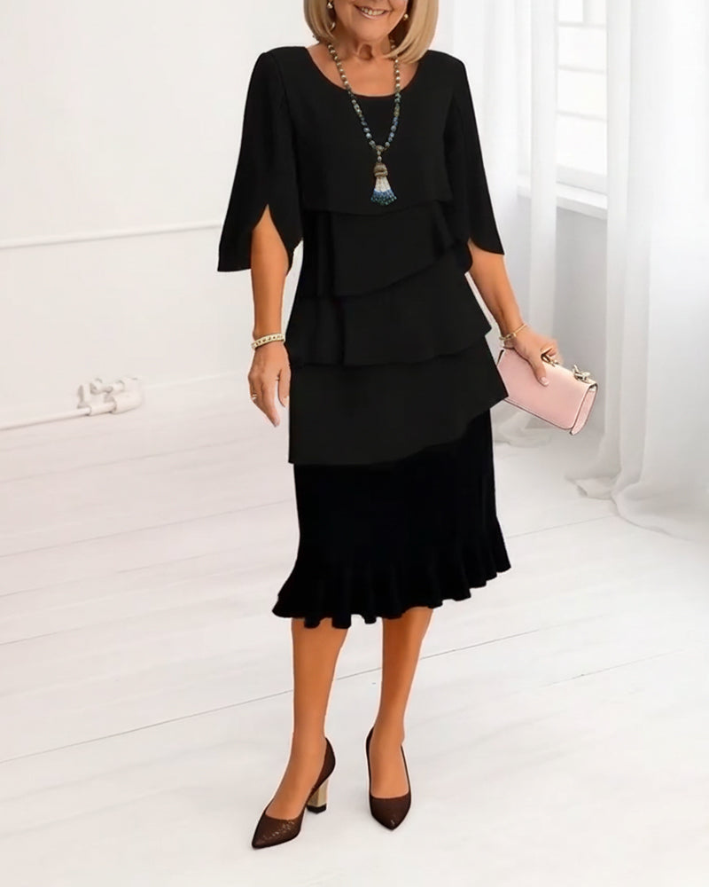 Klänning Stilfull Rund Hals Nivå