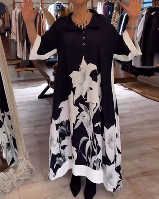 Klänning Slagtryckt Oversized Maxi