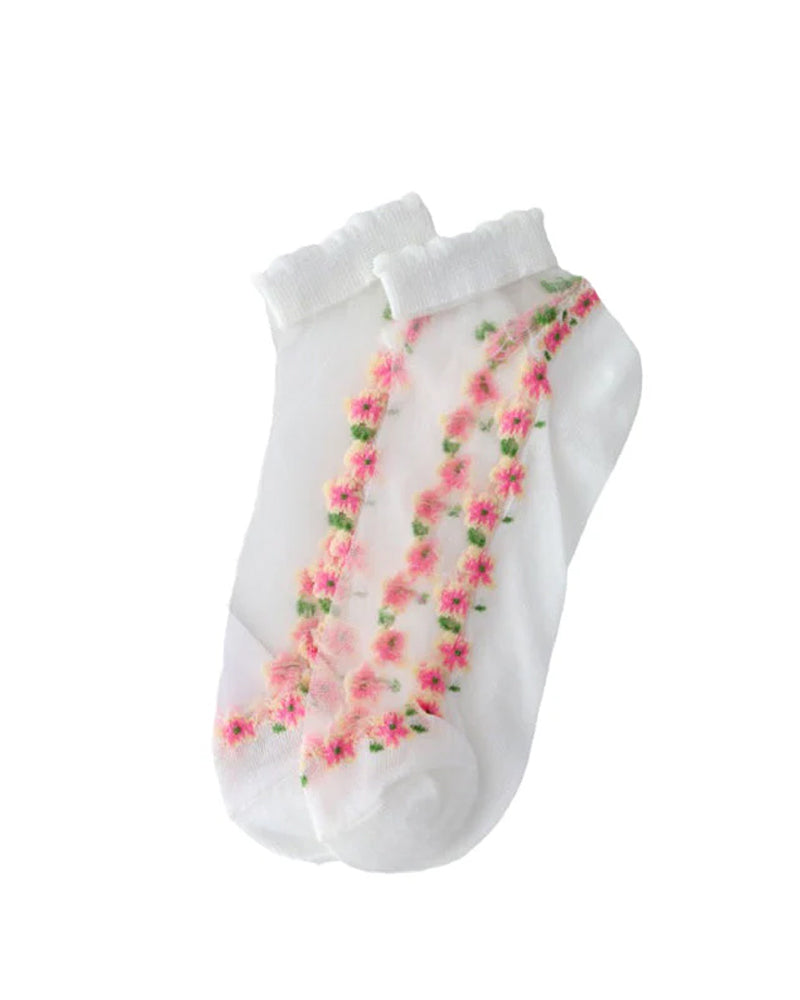 Sommar Blommig Andningsbar Sockor