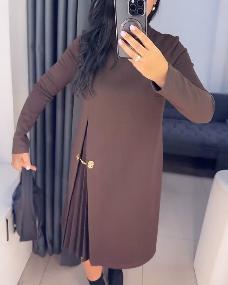 Elegant Klänning Med Målad Lapptäckt