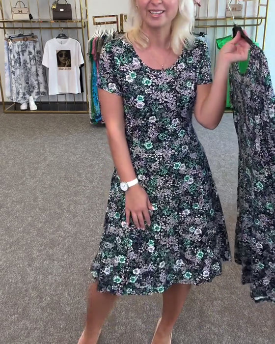 Klänning Stilfull Midjesmäck Tryckt