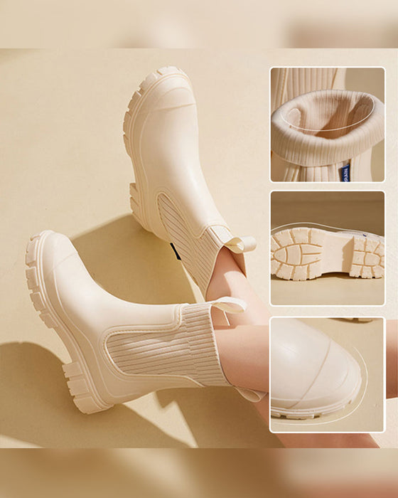 ☔️Kängor Vattentäta Halkskydd Tjock Sula Mid-Calf