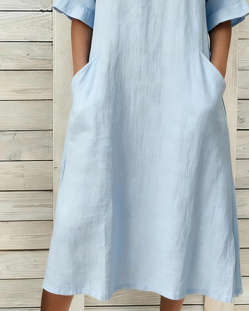 Klänning Lin Ståkrage Mellan Ärm