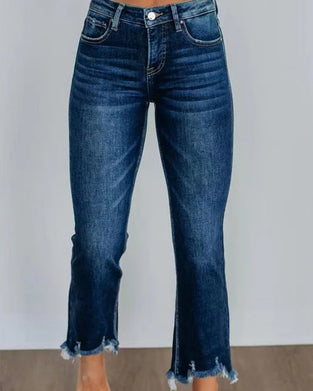 Jeans Höftlyftande Utsvängda Cropped