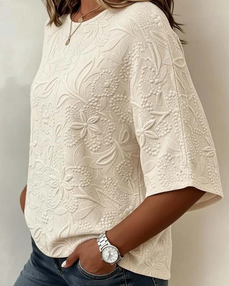 Blus Dam Casual Blommig