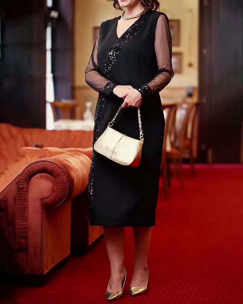 Modig Enfärgad Rak Klänning