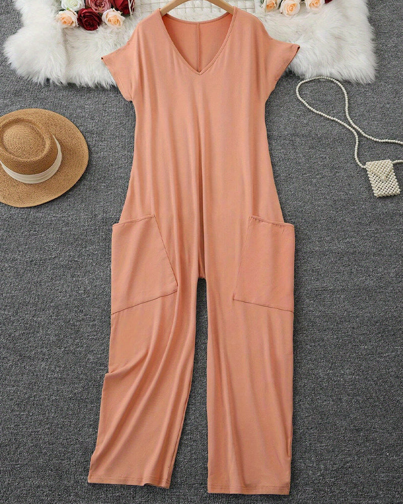 Hoppdräkt V-ringning Kortärmad Vida Ben