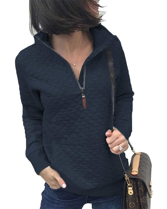 Sweatshirt Casual Dragkedja Lång Ärm